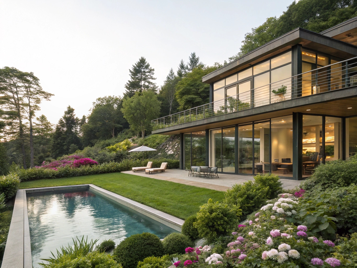 Villa contemporánea con jardines y piscina
